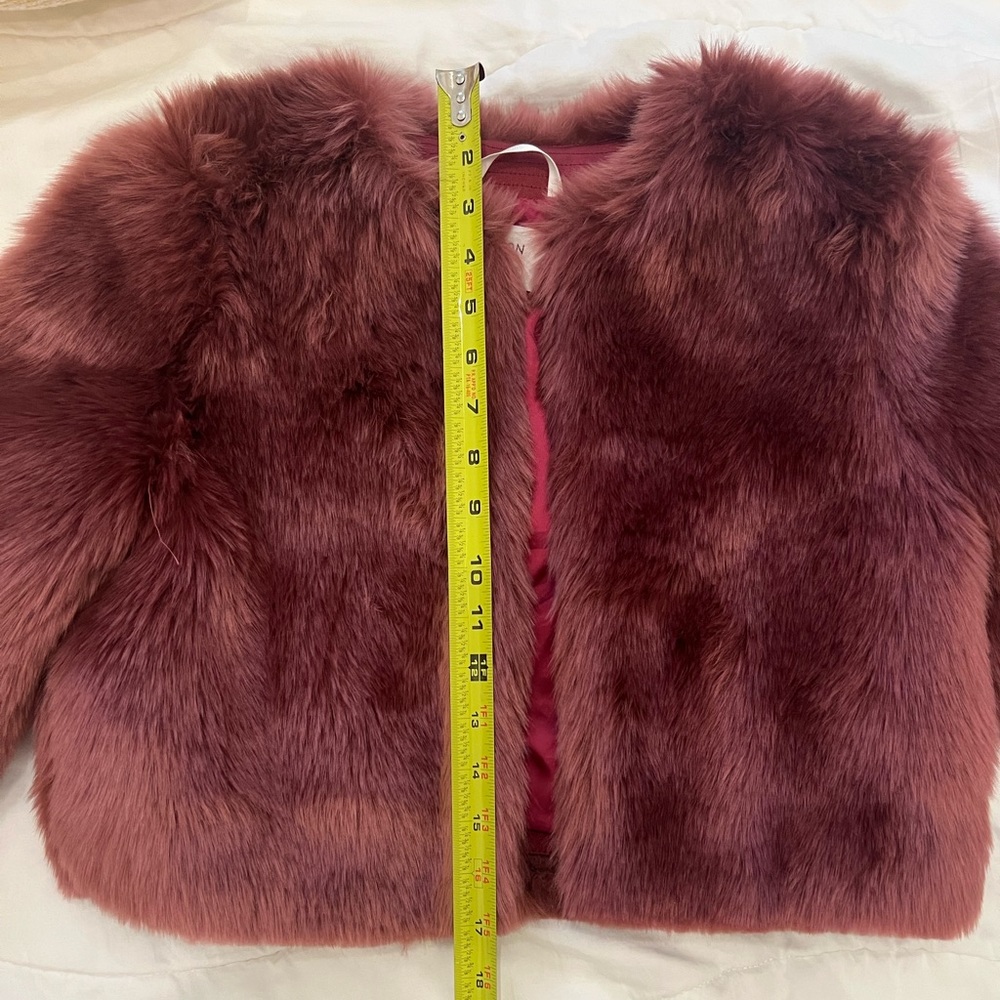 Aritzia Babaton Magenta Crop Faux Fur Jacket - Picture 9 of 15